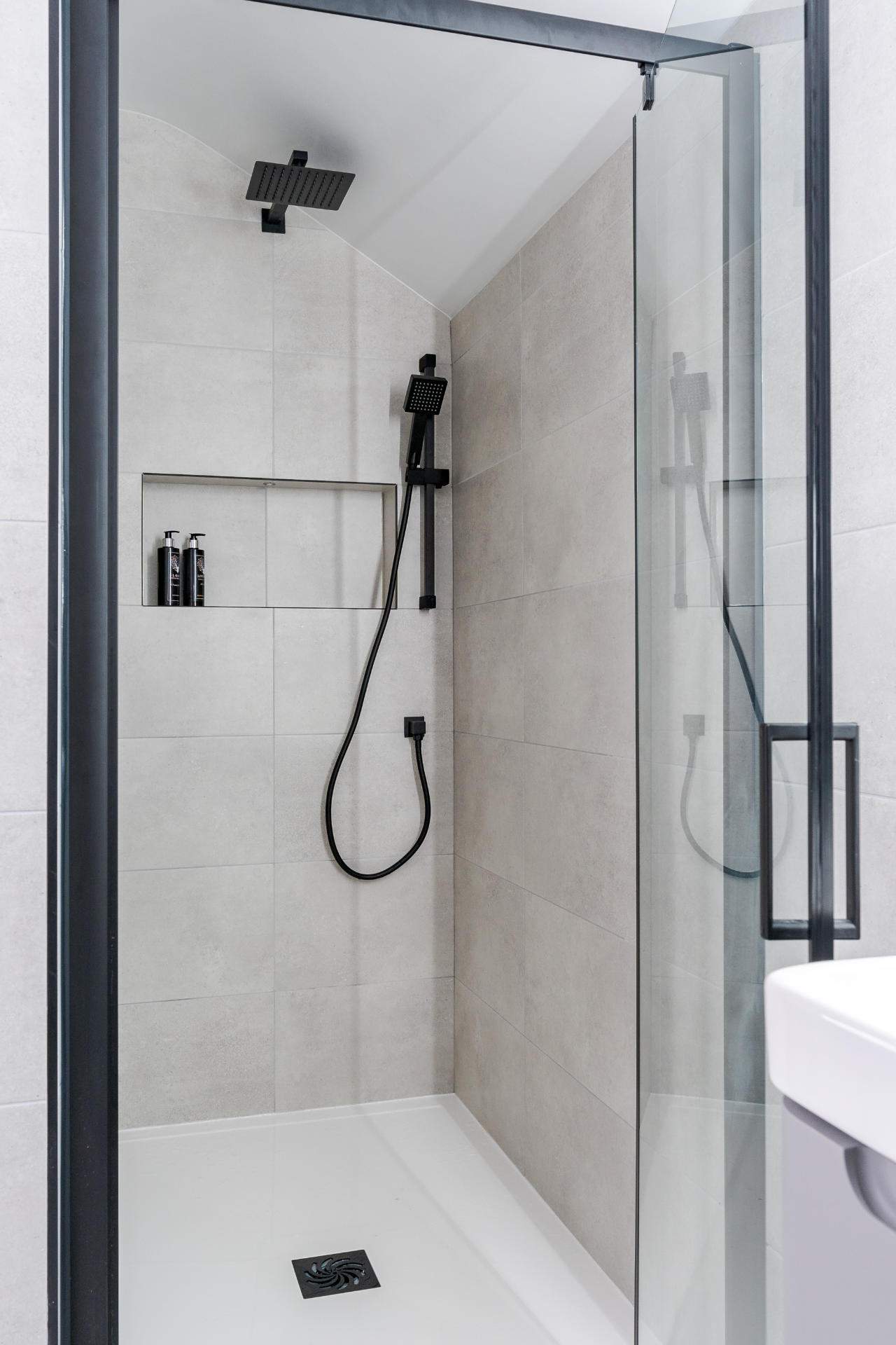 Black shower components