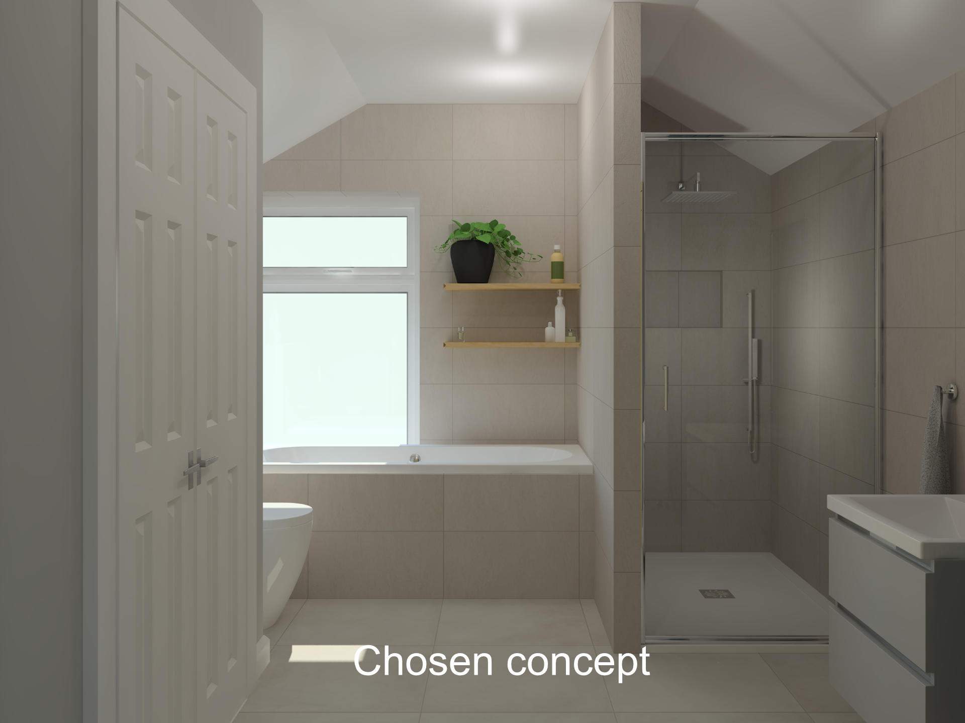 The final bathroom design selection