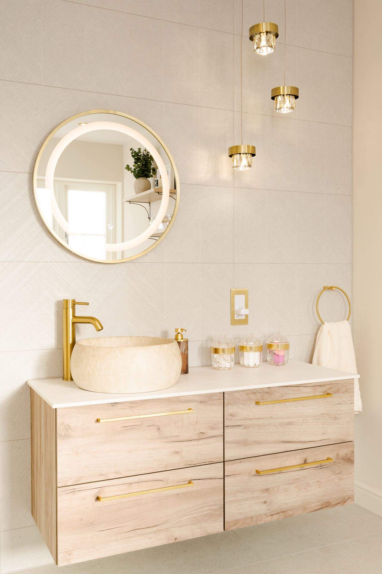 The vanity area